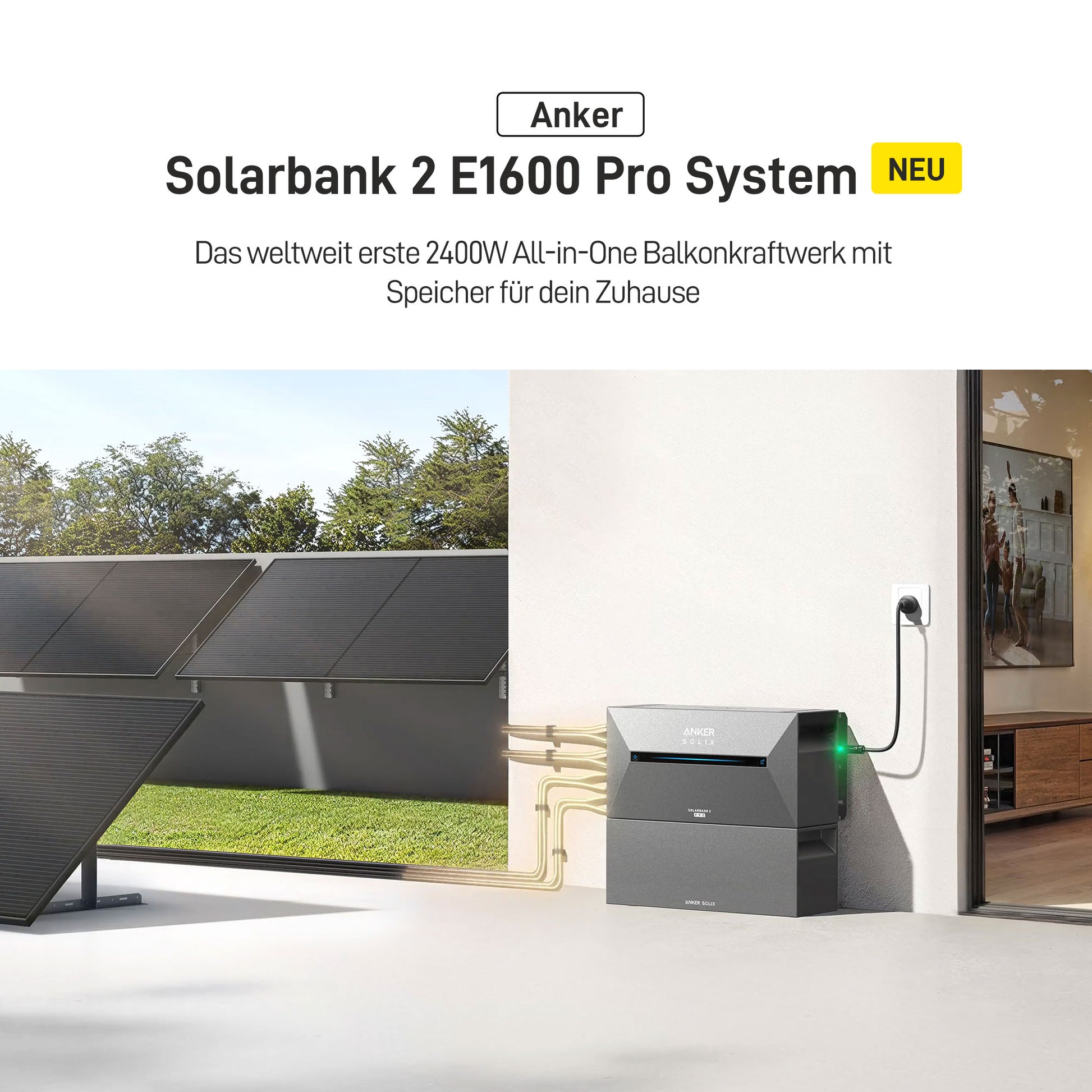 ALLDREI All-in-One Balkonkraftwerk mit Anker Solarbank 2 E1600 Pro System