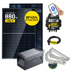 ALLDREI 2x440W Balkonkraftwerk mit  Anker SOLlX Solarbank E1600 und Kabel