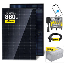 ALLDREI 2x440W Komplettset Balkonkraftwerk, Wechselrichter und Kabel