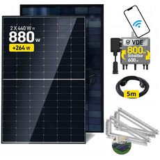 ALLDREI 2x440W Komplettset Balkonkraftwerk, Wechselrichter und Kabel