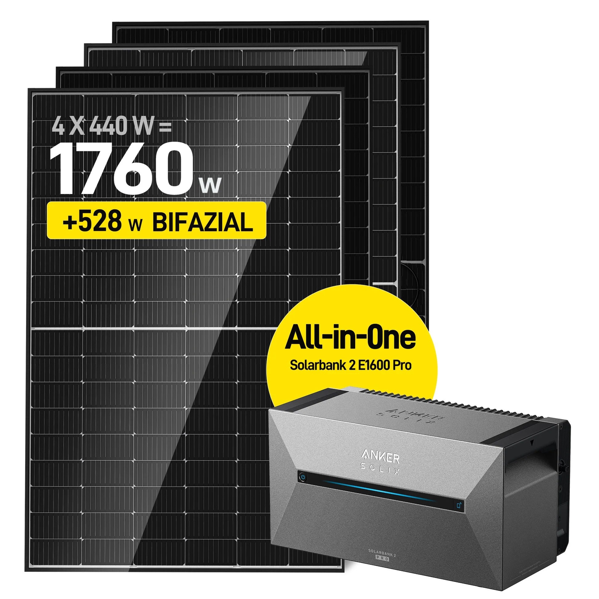 ALLDREI All-in-One-Balkonkraftwerk mit Anker Solarbank 2 E1600 Pro System