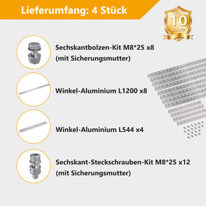 ALLDREI Solarpanel Halterung 120cm für 2 Module, Geeignet für Flachdach/Garten/Fassade