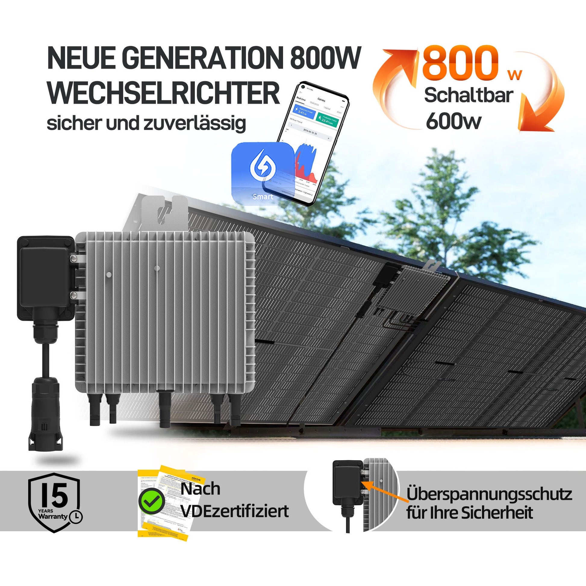 ALLDREI Balkonkraftwerk mit 480W Solarmodule Ohne Halterung