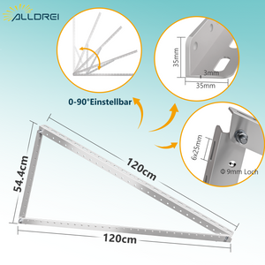 ALLDREI Solarpanel Halterung 120cm für 2 Module, Geeignet für Flachdach/Garten/Fassade