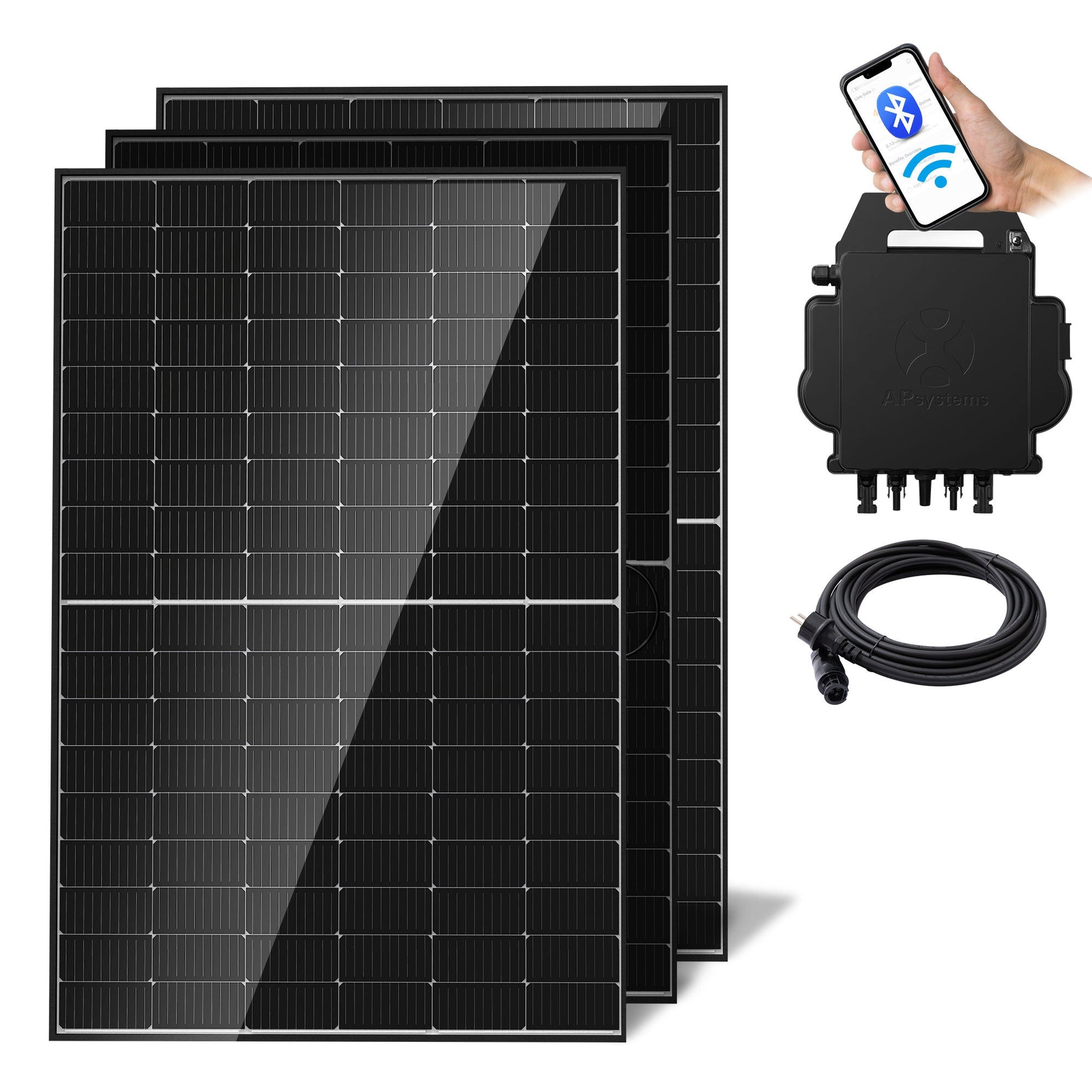 ALLDREI Balkonkraftwerk mit 480W Solarmodule Ohne Halterung