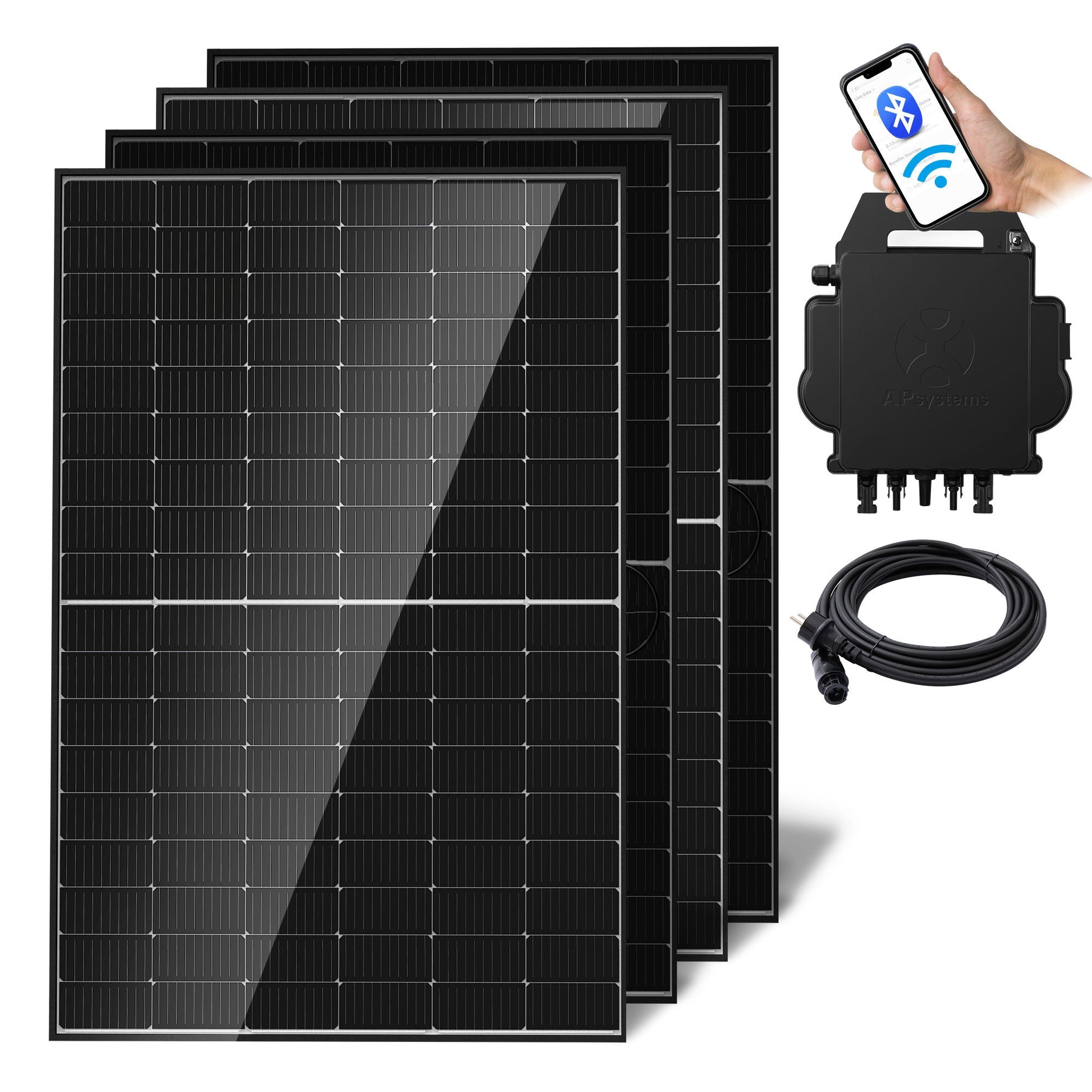 ALLDREI Balkonkraftwerk mit 480W Solarmodule Ohne Halterung