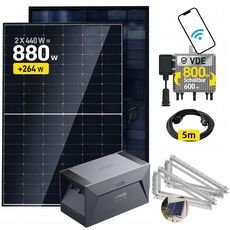 ALLDREI 2x440W Balkonkraftwerk mit  Anker SOLlX Solarbank E1600 und Kabel